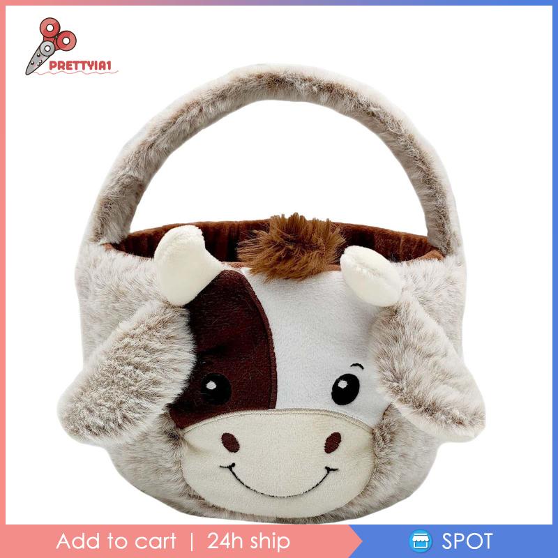 [Prettyia1] Túi Đựng Quà Sinh Nhật Hình Bò Sữa Bằng Vải Lông Có Thể Tái Sử Dụng Cho