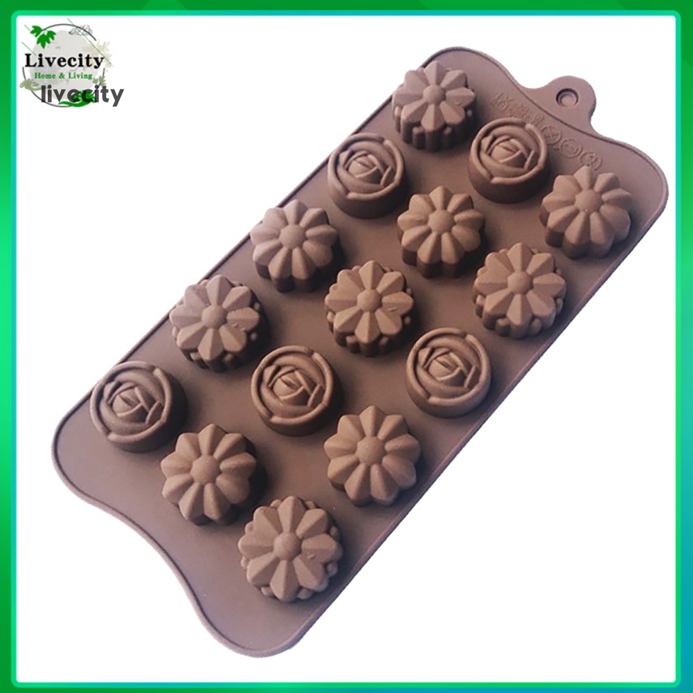 Khuôn Silicone 15 Ngăn Làm Bánh Pudding / Sô Cô La / Thạch Rau Câu DIY