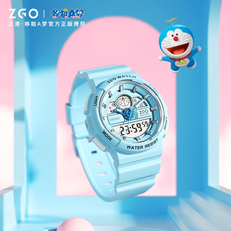 Đồng Hồ Điện Tử Chống Thấm Nước Hình Doraemon Cho Học Sinh Tiểu Học