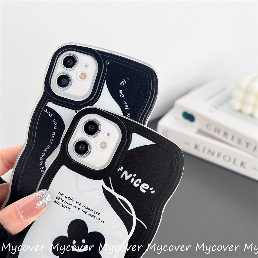 Ốp Điện Thoại Silicon Mềm Họa Tiết Hoa Bướm Trắng Đen Tối Giản Cho iPhone 14 13 12 11 Pro Max X XR Xs Max 6 7 8 Plus