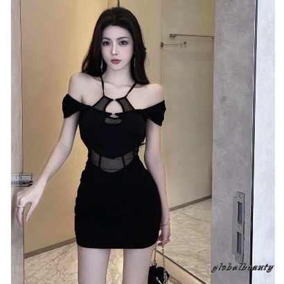 Đầm Mini Ngắn Tay Phối Lưới Kiểu Dáng Quyến Rũ