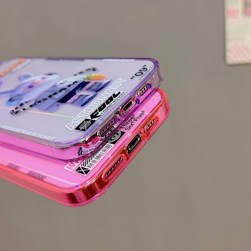 Ốp Điện Thoại tpu Dẻo Màu Laser Họa Tiết Hoạt Hình Chú Thỏ &amp; Chữ Ape Cho iPhone 11 12 13 14 PRO Max