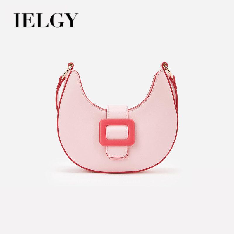 Ielgy Túi đeo dưới cánh tay Màu Hồng Tương Phản Thời Trang Nhật Hàn Cho Nữ