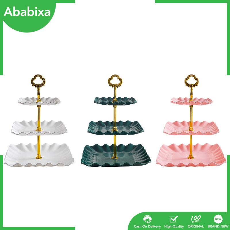 Giá Đỡ Bánh Cupcake 3 Tầng Có Tay Cầm Trưng Bày Trái Cây / Món Tráng Miệng Trang Trí Bàn Tiệc Cưới