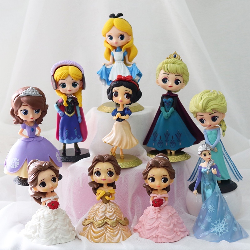 Mô Hình Công Chúa Elsa Anna Rapunzel Jasmine Cinderella Sofia Ariel Mulan Bằng PVC