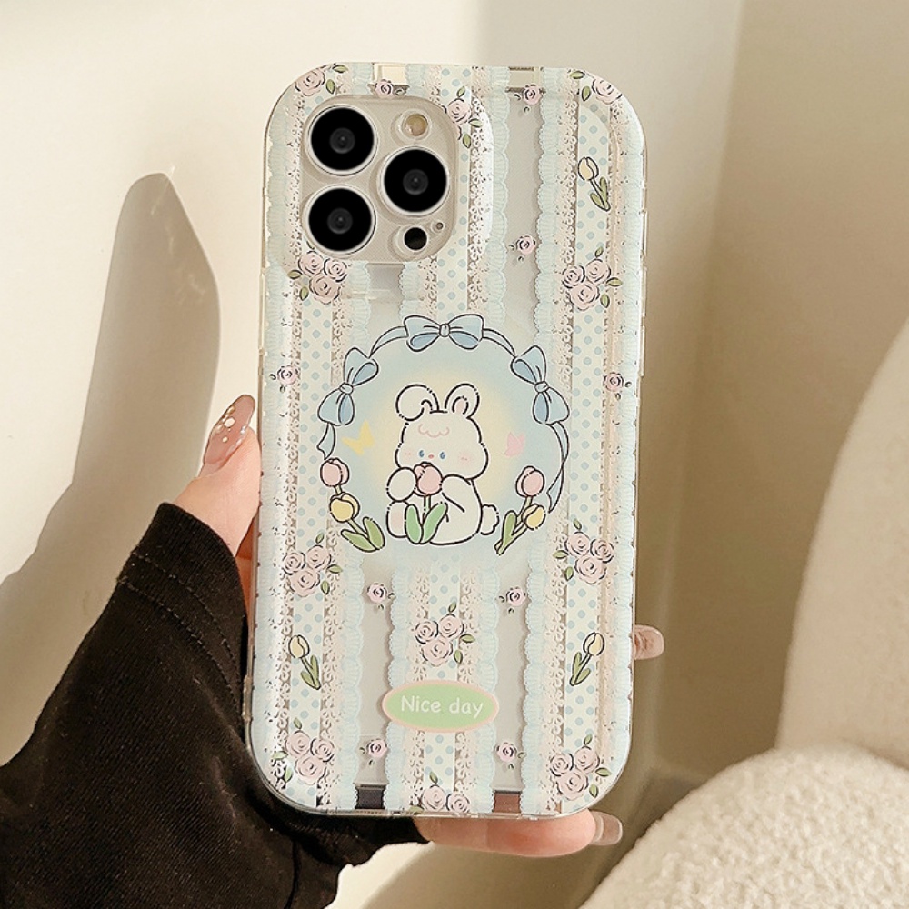 Ốp Điện Thoại TPU Dẻo Họa Tiết Hoa / Thỏ Thời Trang Chống Bụi Bẩn / Sốc Cho IPhone 11 12 13 14 Pro Max