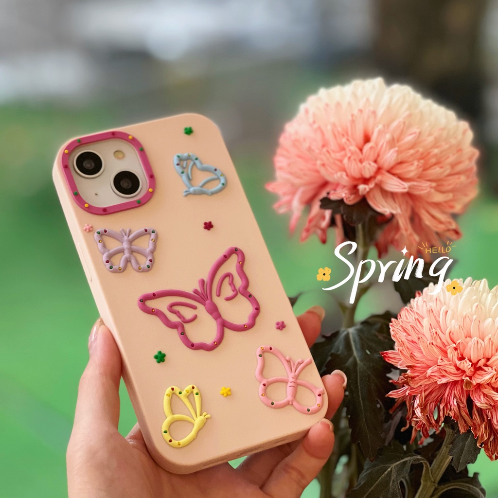 Ốp Điện Thoại Silicon Mềm Chống Sốc Hình Bướm Hoạt Hình Nhiều Màu Sắc Cho iPhone 14 14PRO max 13 12PRO max 13pro max 11