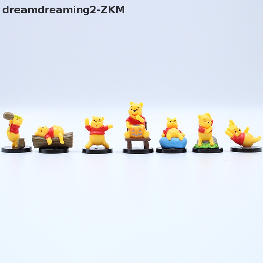 DISNEY Set 7 Mô Hình Nhân Vật Hoạt Hình Winnie The Pooh Bằng PVC