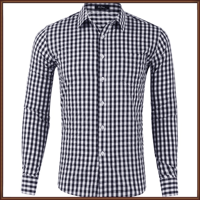 Áo Sơ Mi Tay Dài Sọc Ca Rô Cổ Bẻ Cỡ Lớn Thời Trang Trẻ Trung Cho Nam