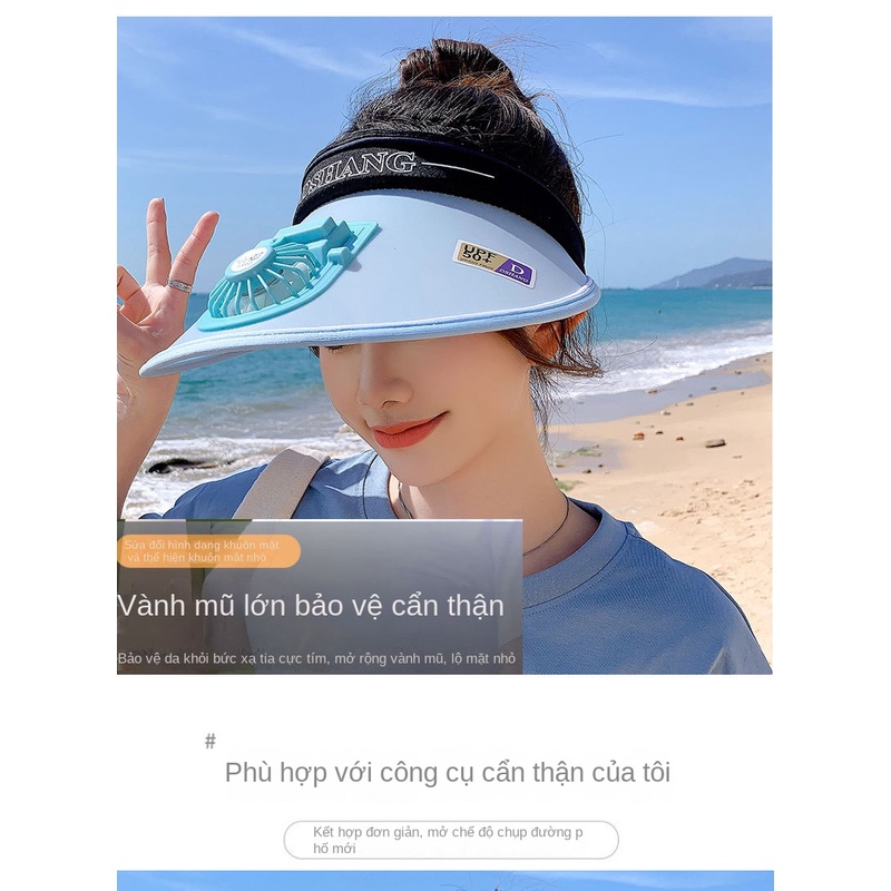Mũ Chống Nắng Kèm Quạt Có Thể Sạc Lại Thời Trang Mùa Hè Dành Cho Nam Và Nữ