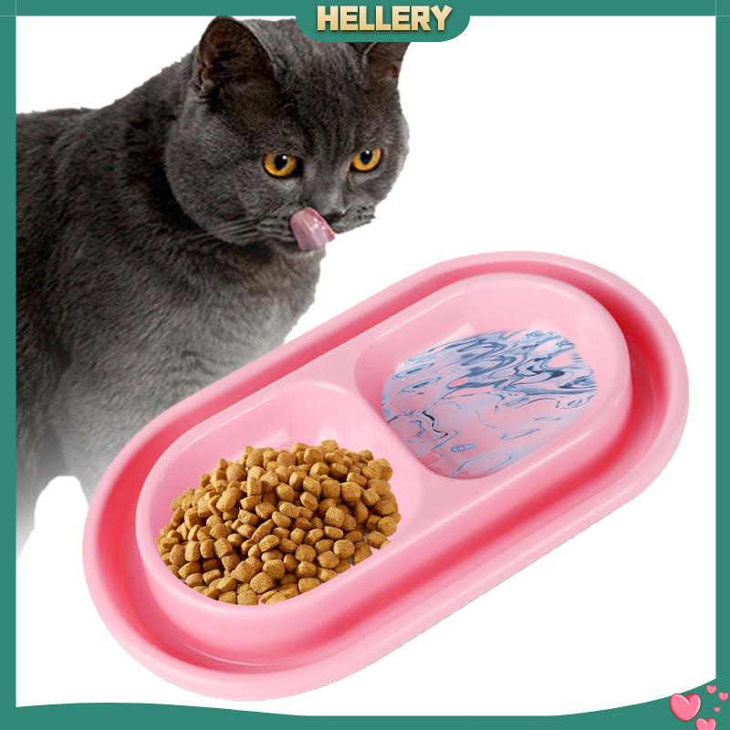 Bộ Bát Đựng Thức Ăn Nước Uống Hai Ngăn Chống Trượt Cho Mèo