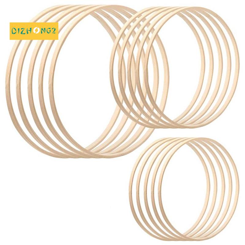 Set 15 Vòng Gỗ Tre 3 Kích Cỡ Dùng Trang Trí Vòng Bắt Giấc Mơ
