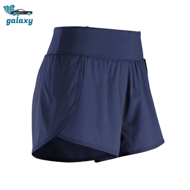Galaxy Quần Short Thể Thao Lưng Cao Có Túi Chất Liệu Khô Thoáng Nhanh Thời Trang Cho Nữ