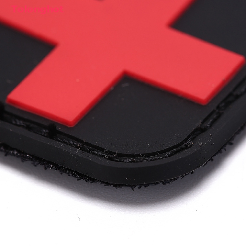 Tolonghot &gt; Huy Hiệu Sơ Cứu Hình Móc Chữ Thập Bằng pvc Màu Đỏ 4X4Cm Dùng Ngoài Trời