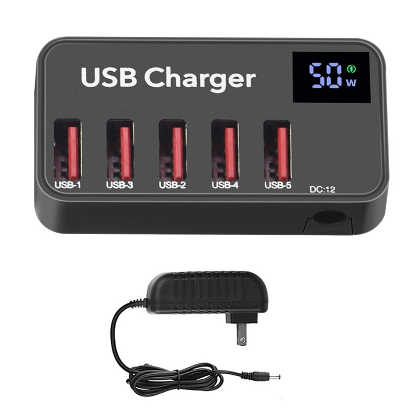 Tẩu Sạc Nhanh 50W USB + PD 5 Cổng USB Tiện Dụng