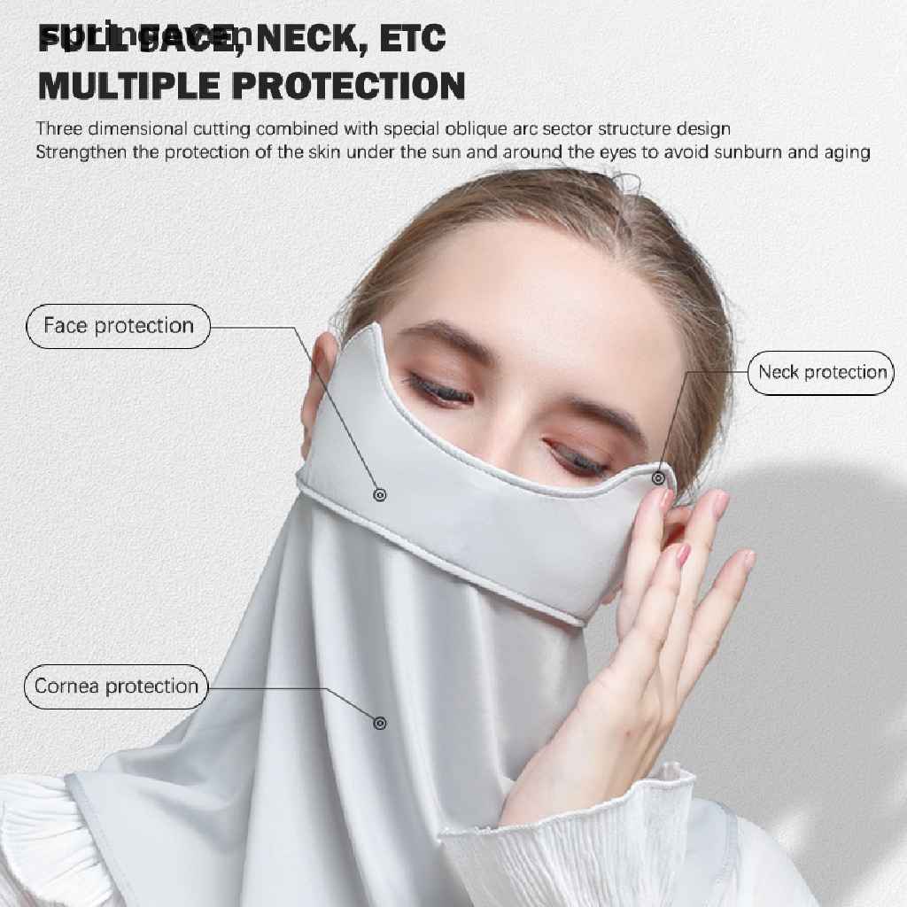 Khẩu Trang Chống Nắng Chống Tia UV Bằng Lụa Lạnh Bảo Vệ Tai Và Cổ Cho Nữ