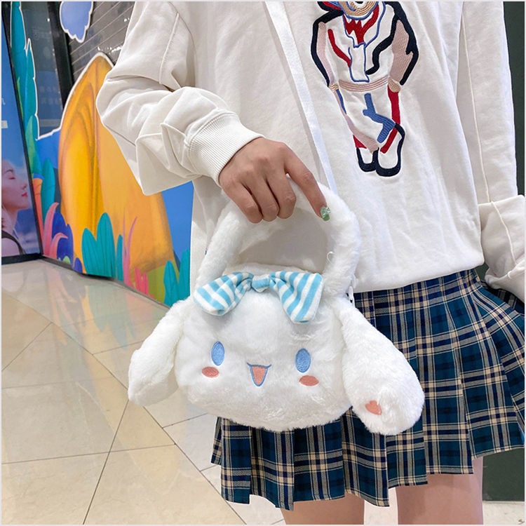 JIVIVIL Túi Đeo Chéo Hình Chú Chó Yugui Tai To Bằng Lông Nhung Lolita Nhật Bản Dễ Thương Cho Nữ