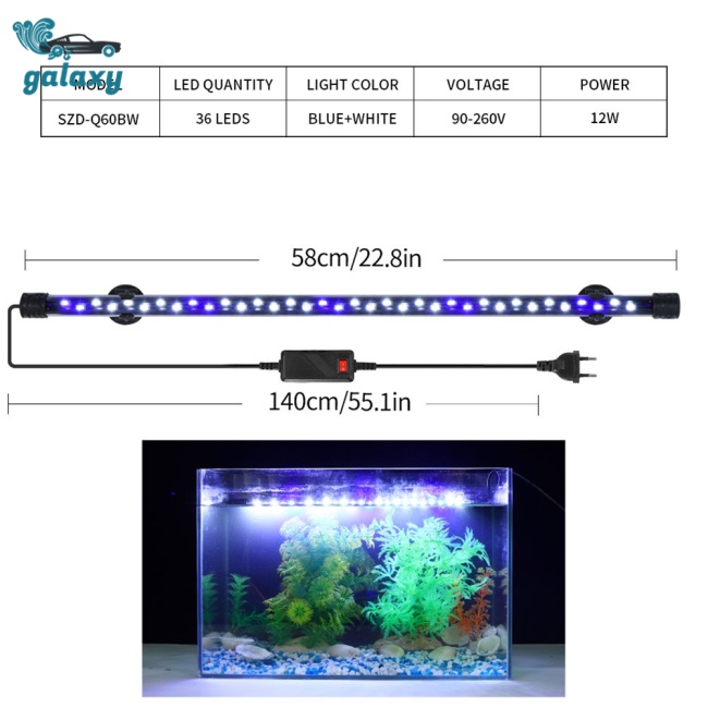 Galaxy Đèn Led 3 Bóng Siêu Sáng Chống Thấm Nước Trang Trí Bể Cá