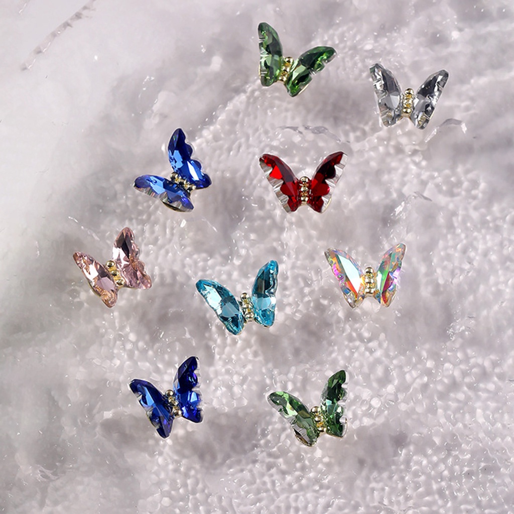 Set 10 Móng Tay Giả Pha Lê Ba Chiều Không Phai Màu Trang Trí Nghệ Thuật Cho Salon