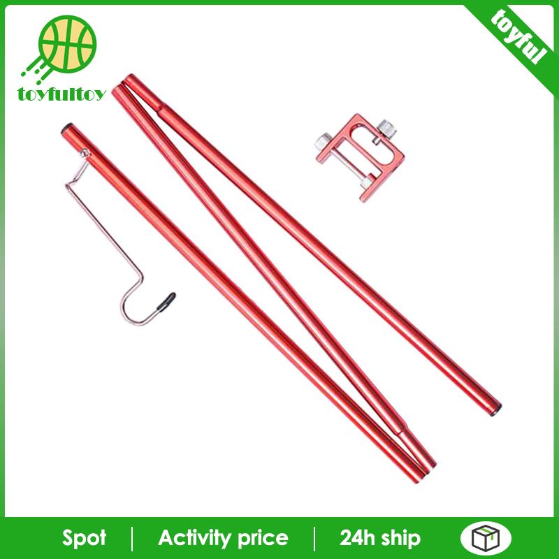 Giá Đỡ Đèn Cắm Trại Gấp Gọn Kèm Móc Màu Đỏ Tiện Dụng