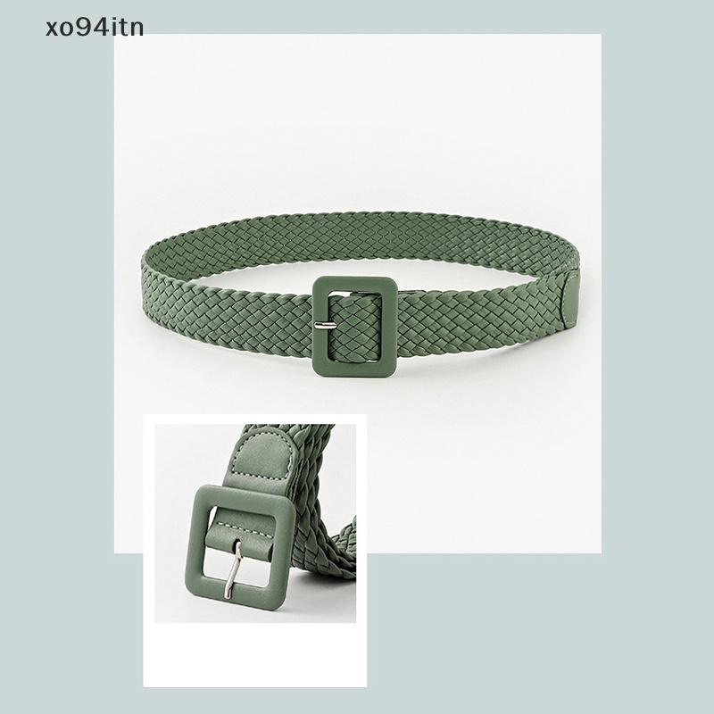 Thắt Lưng Bện Khóa Vuông Màu Kẹo Đơn Giản Thời Trang Hàn Quốc Cho Nữ