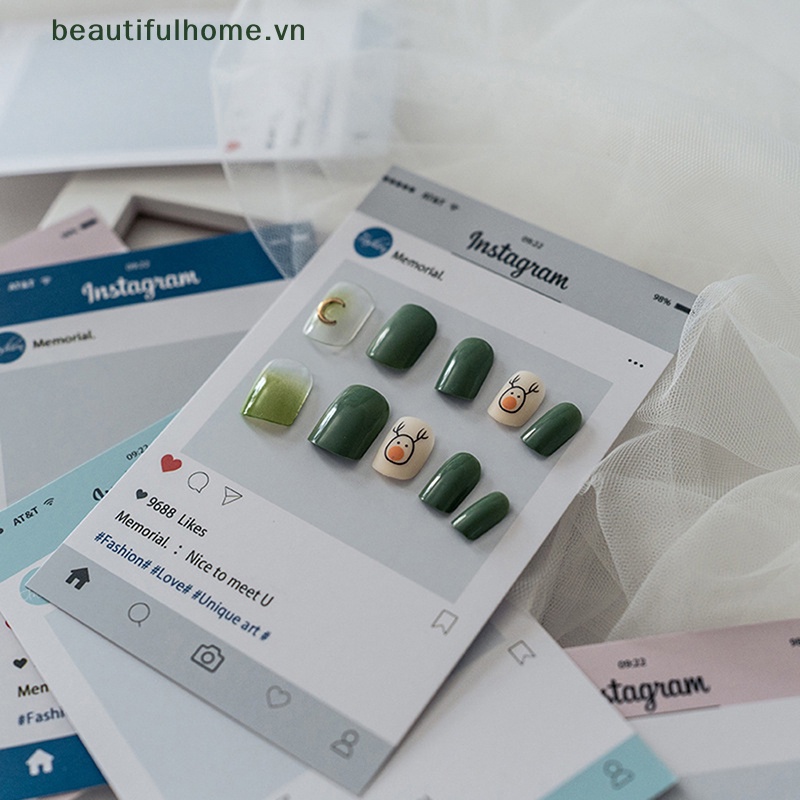 Bộ 10 Thẻ Giấy Cứng Trưng Bày Móng Tay Nghệ Thuật