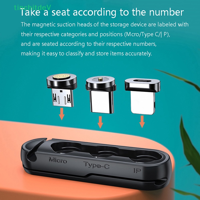 Hộp Đựng Cáp Sạc Từ Tính Màu Đen Nhỏ Gọn Tiện Dụng