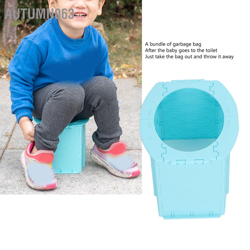 Autumn063 Túi đựng rác bô di động cho trẻ em Chỗ đứng ổn định Tiết kiệm không gian Ghế vệ sinh có thể gập lại để sử dụng khi đi du lịch