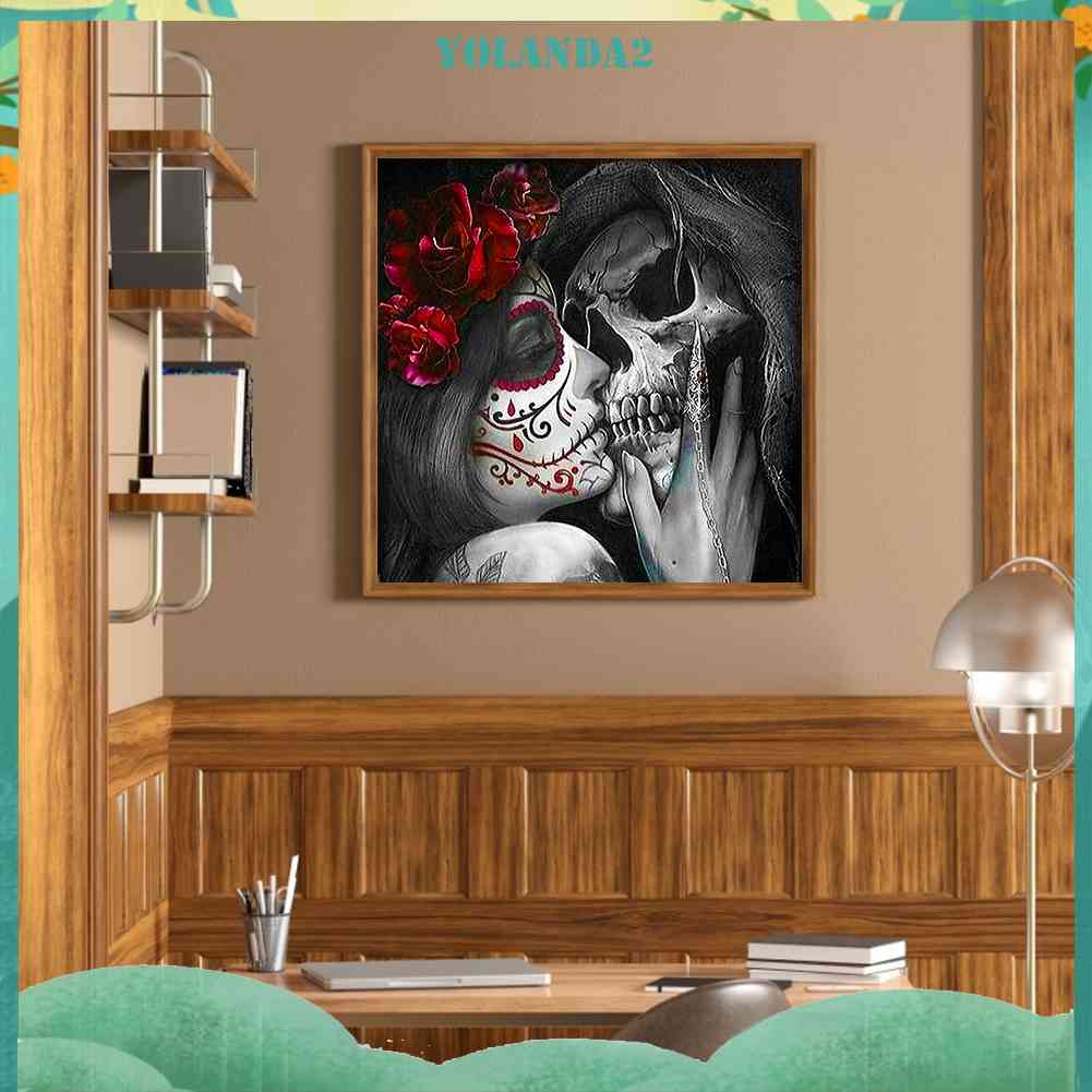 Tranh Đính Đá Kim Cương Toàn Bộ 5D DIY Hình Vẽ Đầu Lâu