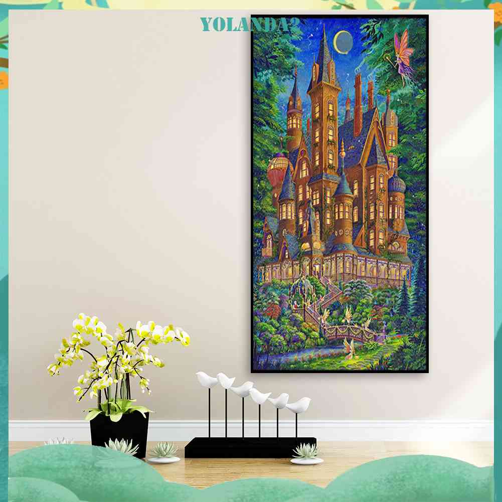 Bộ Tranh Đính Đá Toàn Diện Họa Tiết Lâu Đài Cổ Tích Độc Đáo Trang Trí Nhà