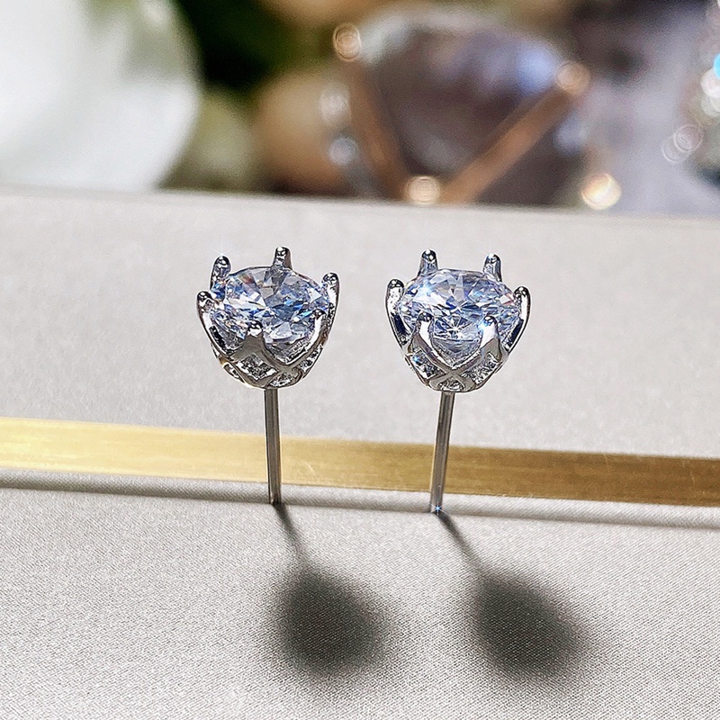 1 Đôi Bông Tai Đính Đá Zircon Cổ Điển Thời Trang Dành Cho Nữ