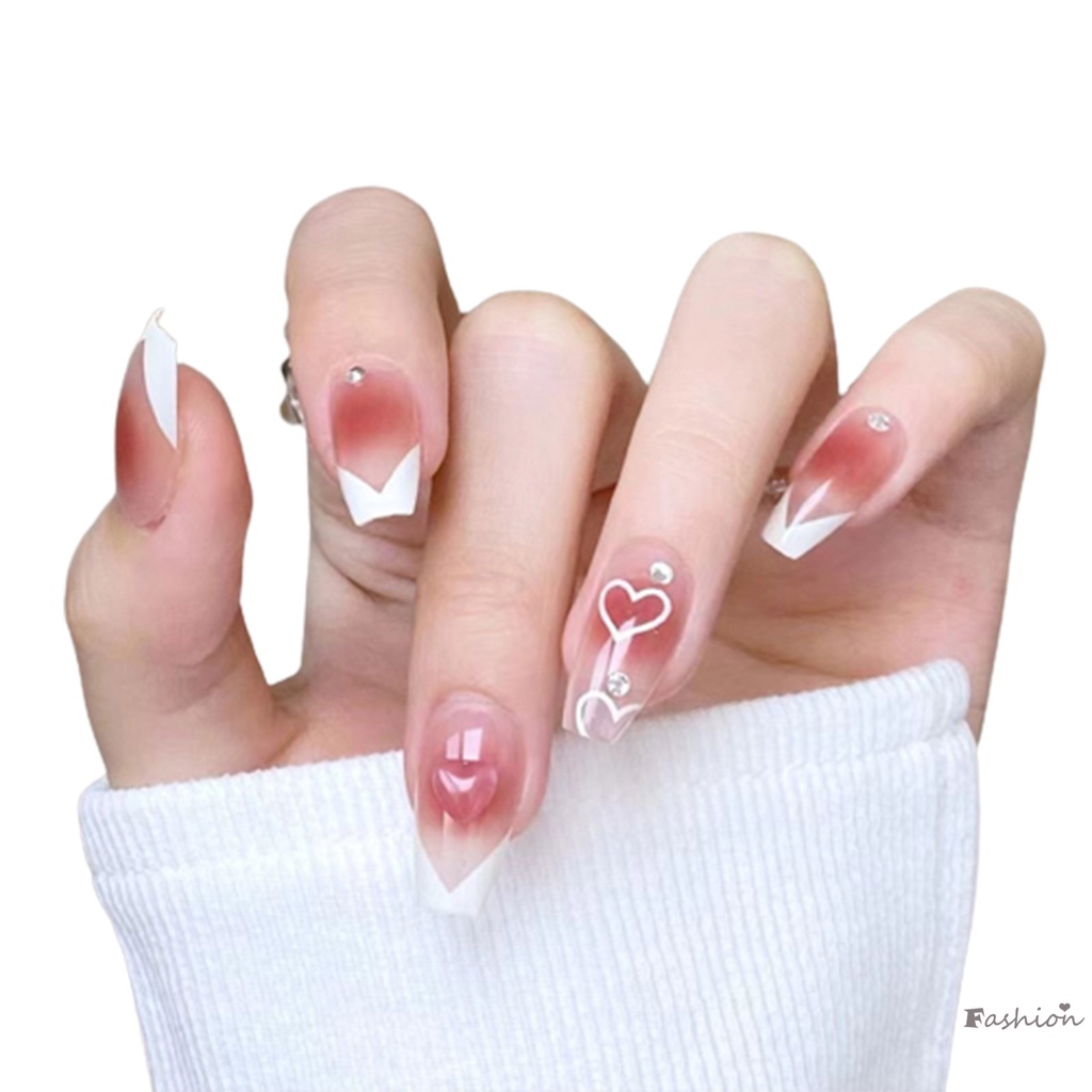 Móng Tay Giả Màu Trắng Mỏng Dạng Nhấn Dễ Sử Dụng Và Tẩy Móng Giả