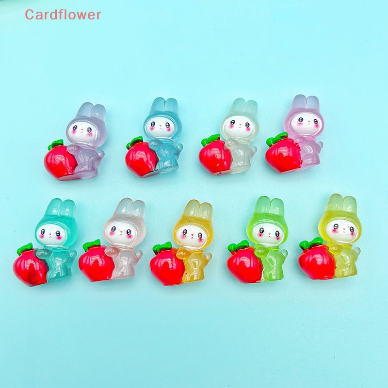 Bộ 2 Búp Bê Hình Thỏ Bunny Hoạt Hình Phát Sáng Dùng Trang Trí Tiểu Cảnh Mới