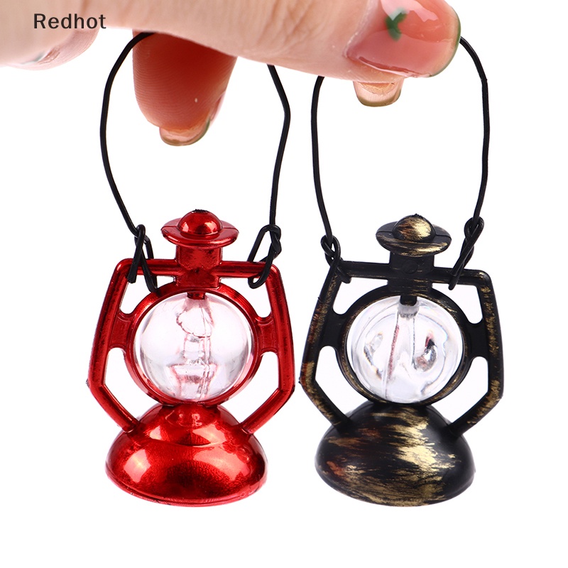 &lt; Redhot &gt; Đèn Dầu Dầu Kerosene Thu Nhỏ 1: 12 Có Tay Cầm Trang Trí Nhà Búp Bê