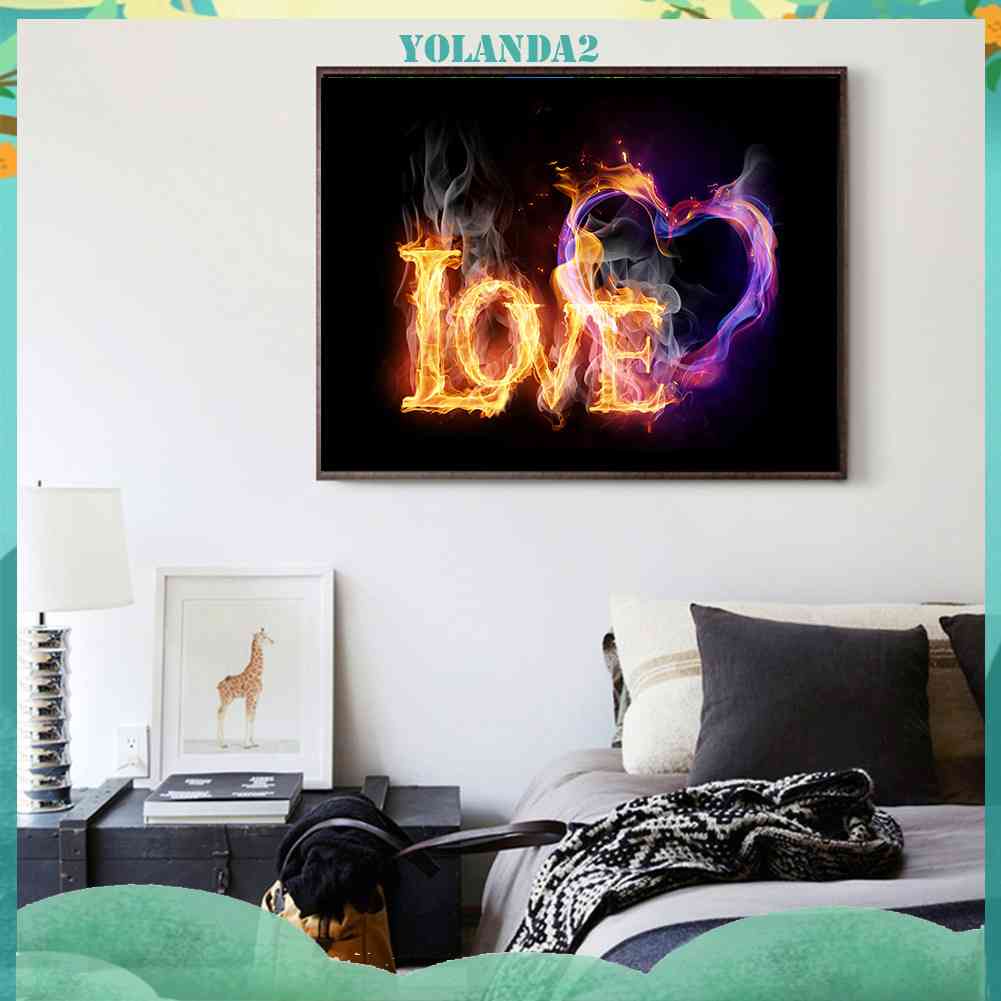 Bộ Tranh Đính Đá Tự Làm 5D DIY Hình Trái Tim Xinh Xắn