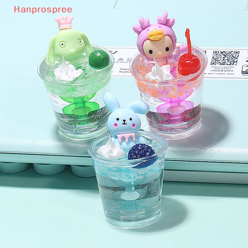 Cốc Nhựa Phát Quang Hình Búp Bê Hoạt Hình Mini Dễ Thương Dùng Làm Móc Khóa / Trang Trí Túi Xách DIY