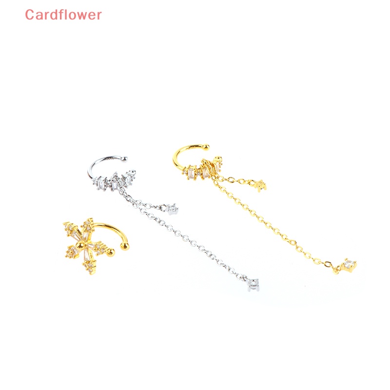 1 Khuyên Kẹp Vành Tai Hình Bông Hoa Đính Đá Lấp Lánh Thời Trang Mới