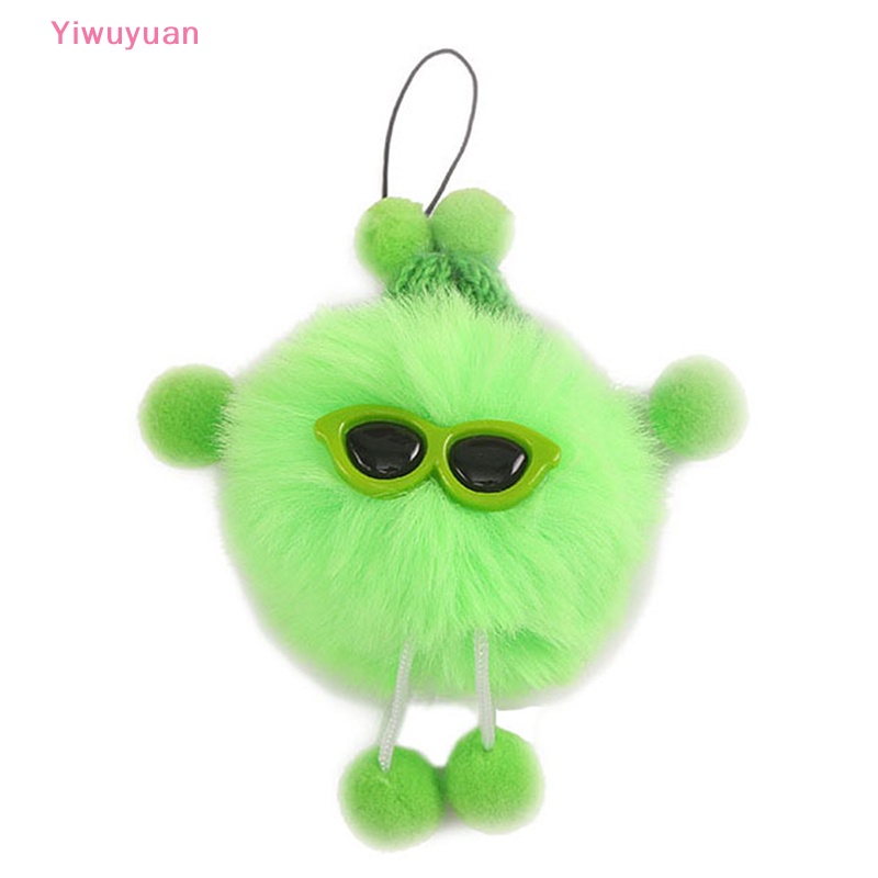 < Yiwuyuan > Móc Khóa Quả Cầu Lông Xù Nhỏ Màu Đen Xám Hồng Lông Chồn Sáng Tạo Có Dây Đeo Cho Cặp Đôi Nam Nữ Mới