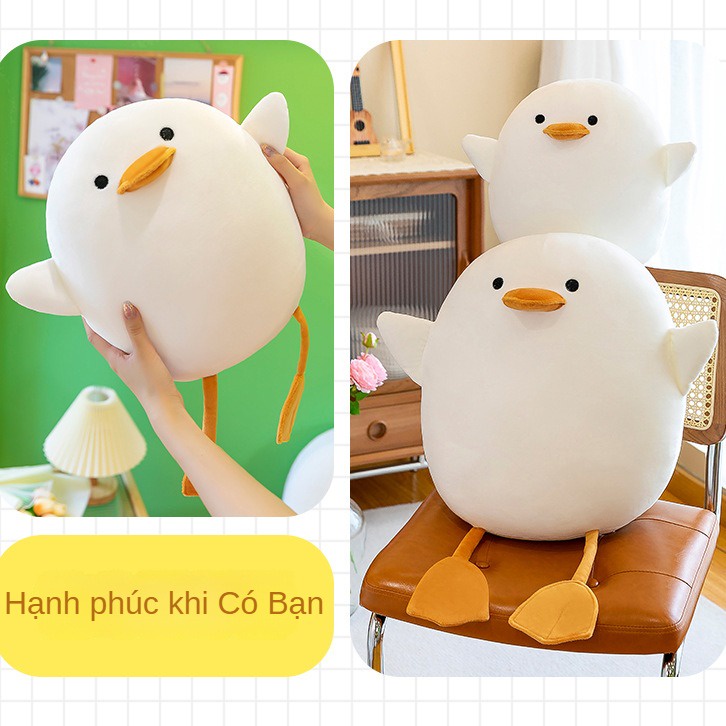 Thú Nhồi Bông Hình Vịt Trắng Dễ Thương Cho Bé