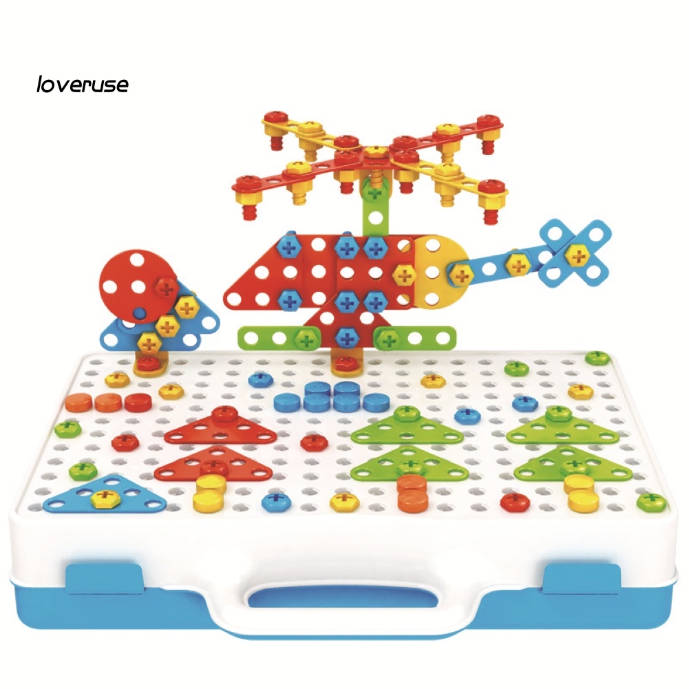 Đồ Chơi Lắp Ráp Hình Khối DIY Kèm Tua Vít Điện Cho Bé