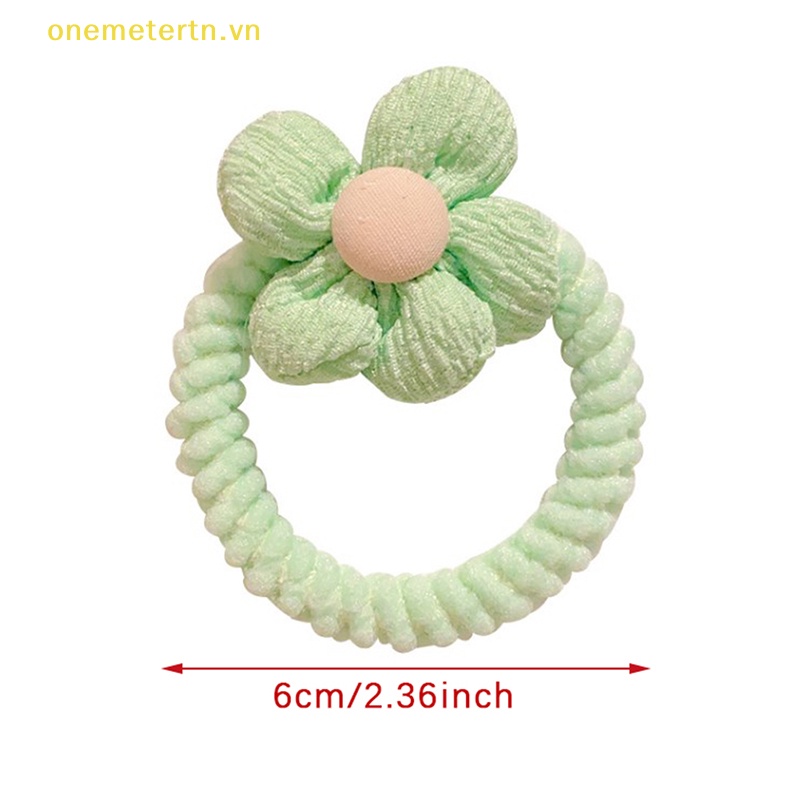 Dây Cột Tóc Cao Su Co Giãn Đính Hoa Lớn 6cm Màu Nhạt Thời Trang Dễ Thương Dành Cho Bạn Gái / Bé Gái
