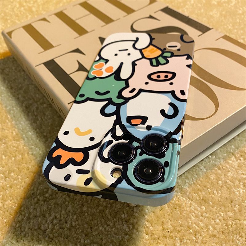 Ốp Điện Thoại Họa Tiết Hoạt Hình Động Vật Dễ Thương Cho Iphone Promax 1213iPhone14 8P 11 7 FQW7