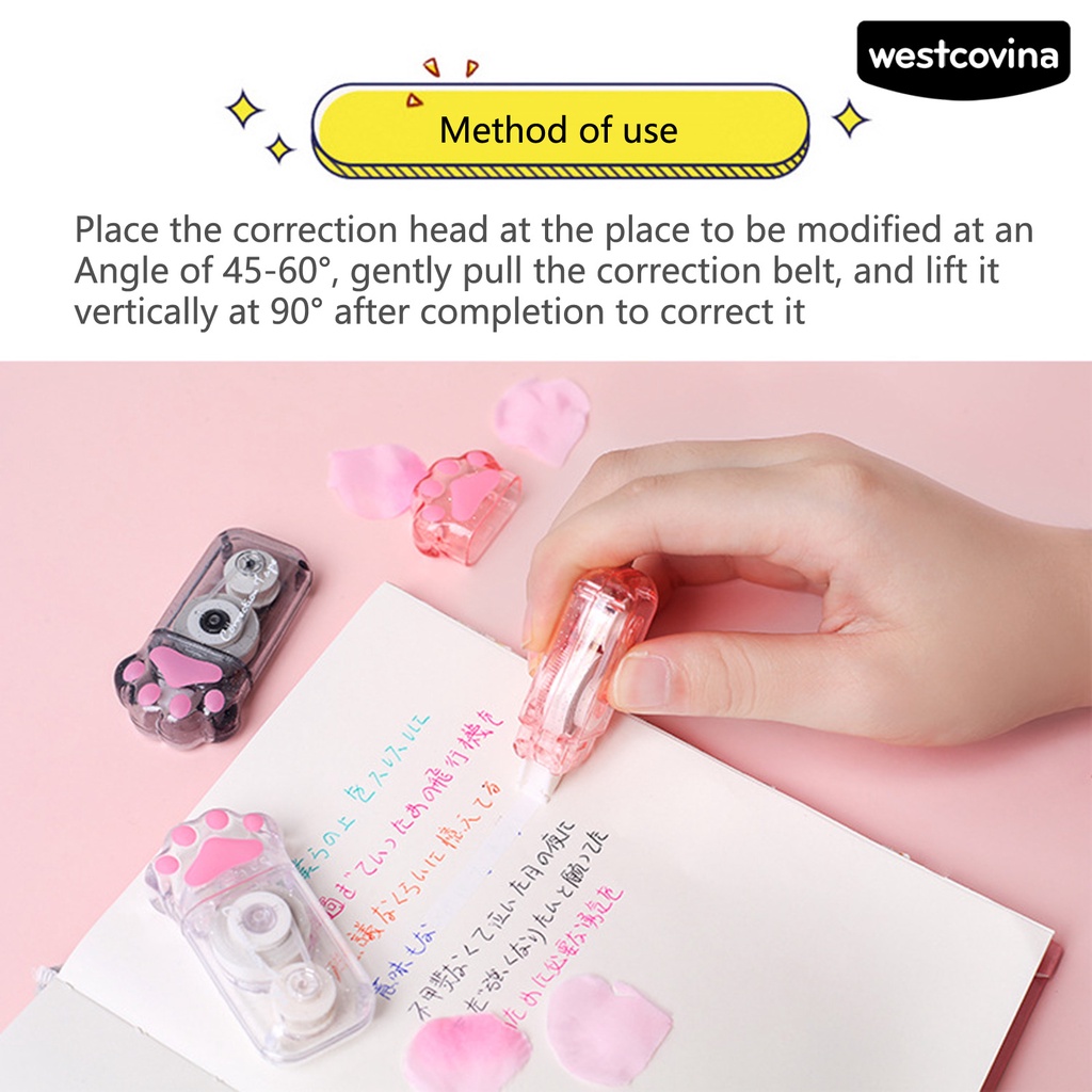 [COD]♪Băng Keo Chỉnh Sửa Tư Thế Dạng Trượt Bằng Nhựa Trong Suốt Hình Chân Mèo Màu Trắng