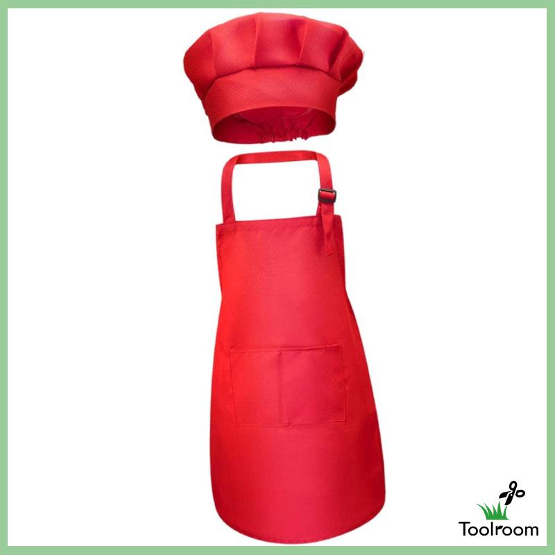 Bộ Tạp Dề Đầu Bếp Có Túi Trước Điều Chỉnh Được Cho Trẻ Em