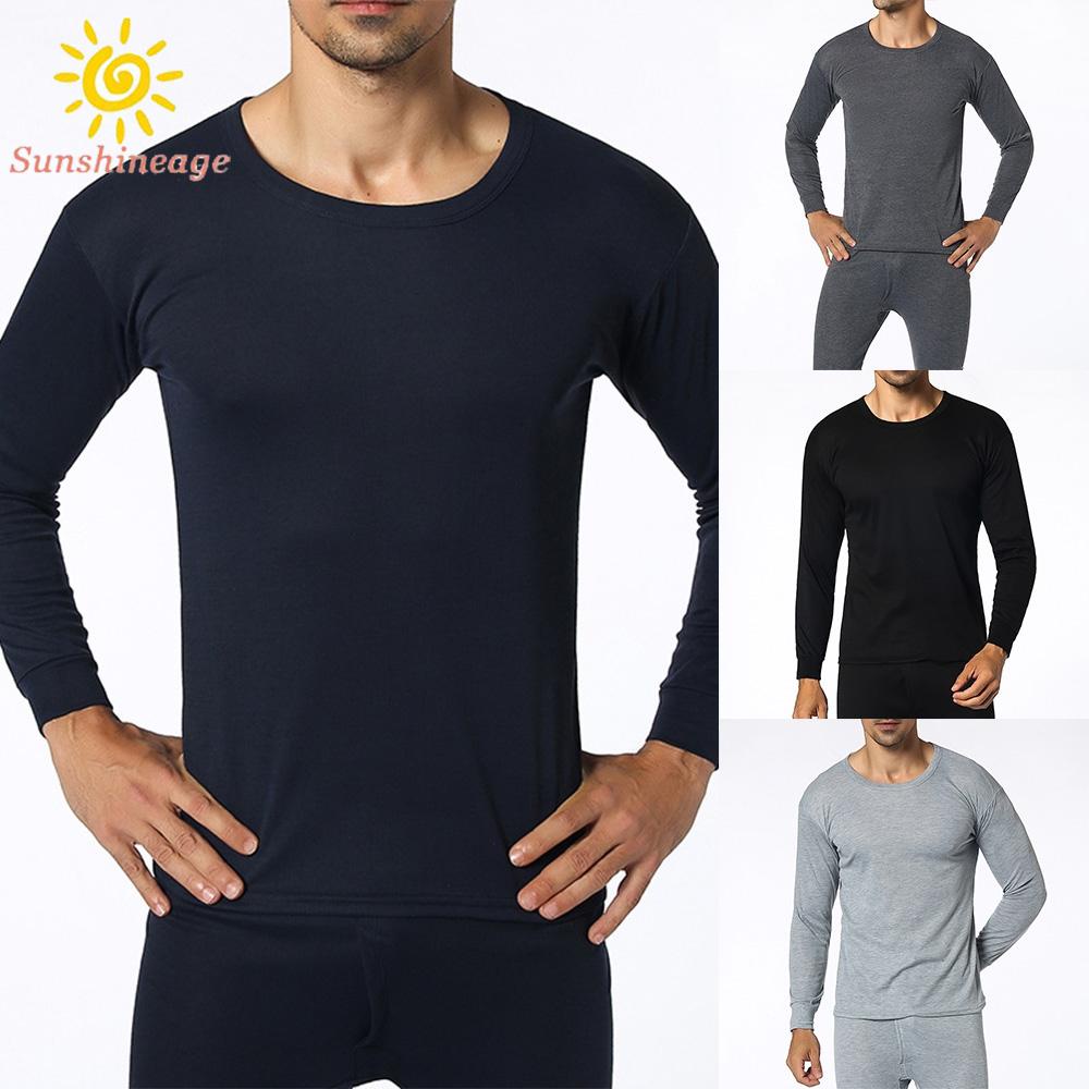 Áo Thun DàI Tay Cổ TròN MàU SắC Đơn GiảN Cho Nam Size L-3XL