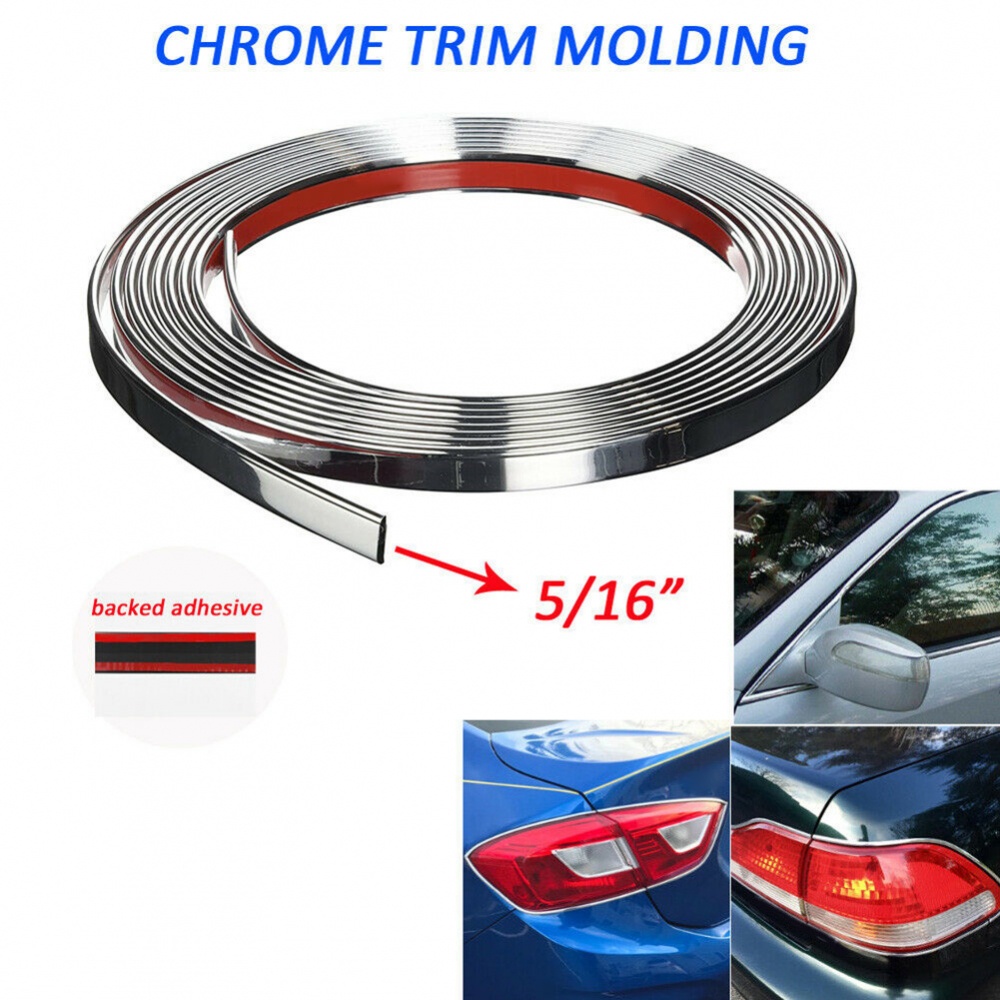 Dải Viền Mạ Chrome 5 / 16 (8mm) Chất Lượng Cao Trang Trí Nóc Xe Hơi