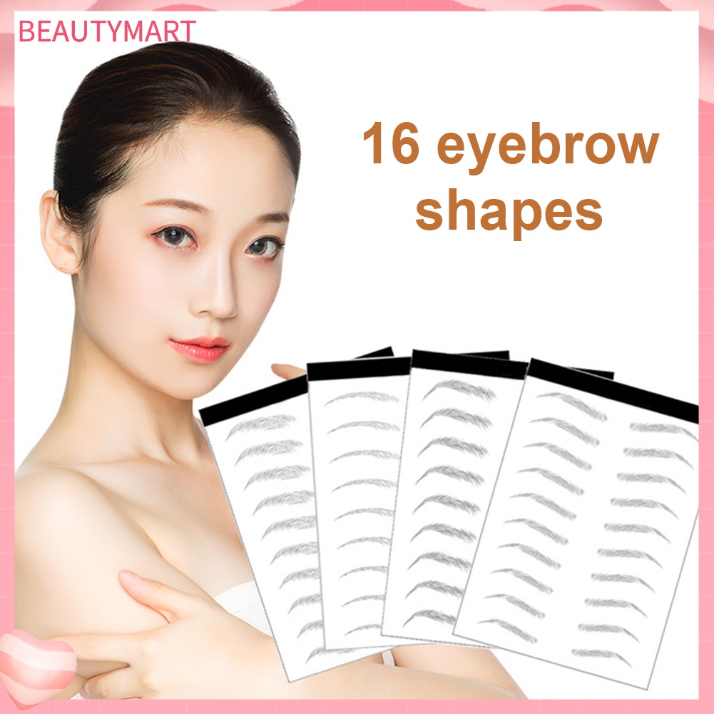 Bộ 3 Miếng Dán Xăm Lông Mày 6D Tự Nhiên Lâu Trôi