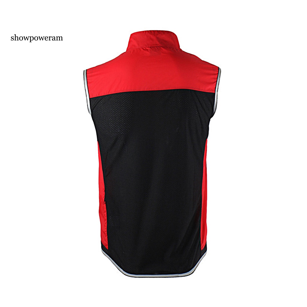 Áo Sát Nách Có Khóa Kéo Màu Sắc Tương Phản Thời Trang Chạy Bộ