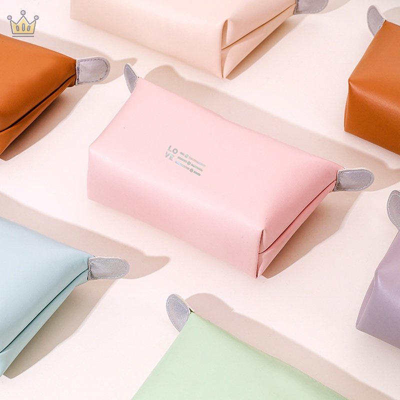 Túi Đựng Mỹ Phẩm Trang Điểm Bằng Da Pu Có Khóa Kéo Gọn Nhẹ Và Chống Thấm Nước JP5