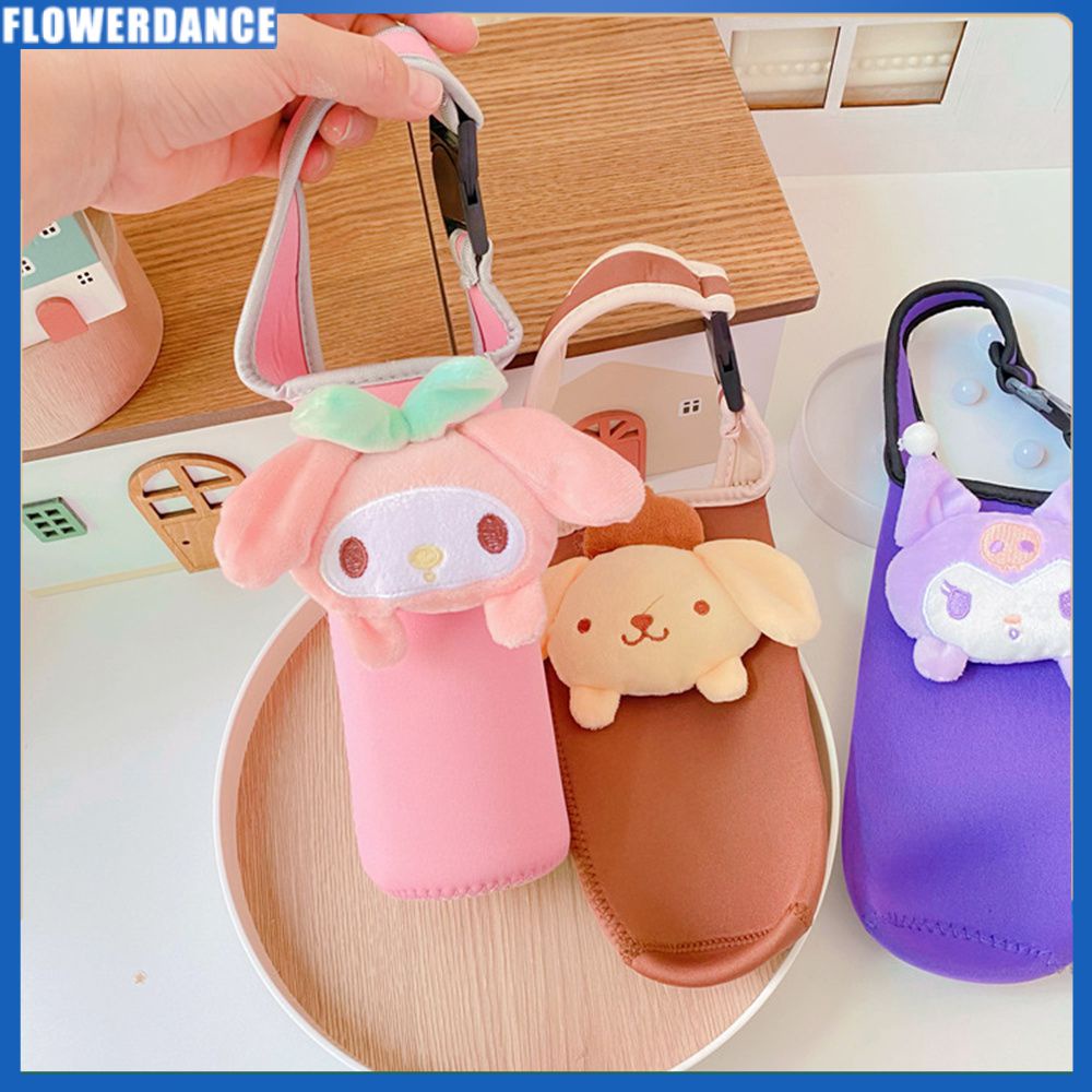 Vỏ Chai Nước Hình Búp Bê Kulomi Hoạt Hình Vỏ Chai Nước Cầm Tay Túi Đựng Cốc Chân Không Túi Cách Nhiệt Phụ Kiện Cắm Trại Thể Thao Ngoài Trời Vỏ Cốc Hoa